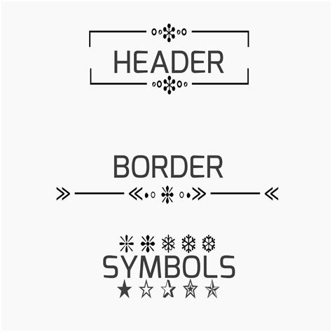  . . Amino symbols and borders